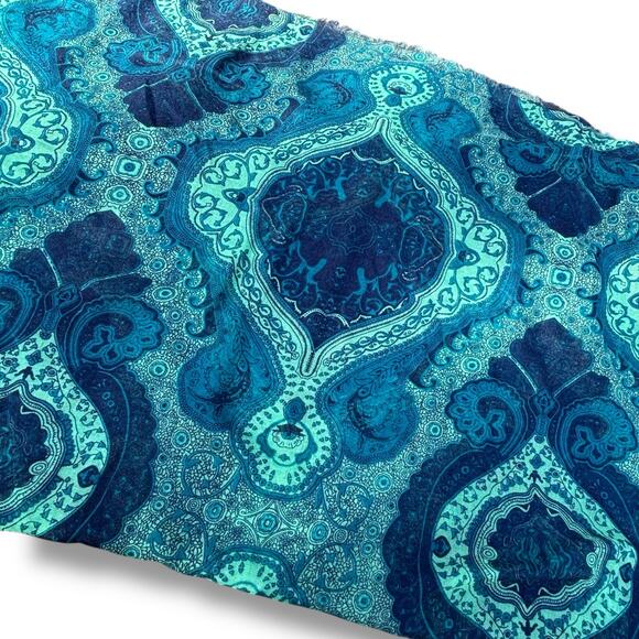 Blue & Green Lightweight Paisley Scarf - Picture 3 of 3